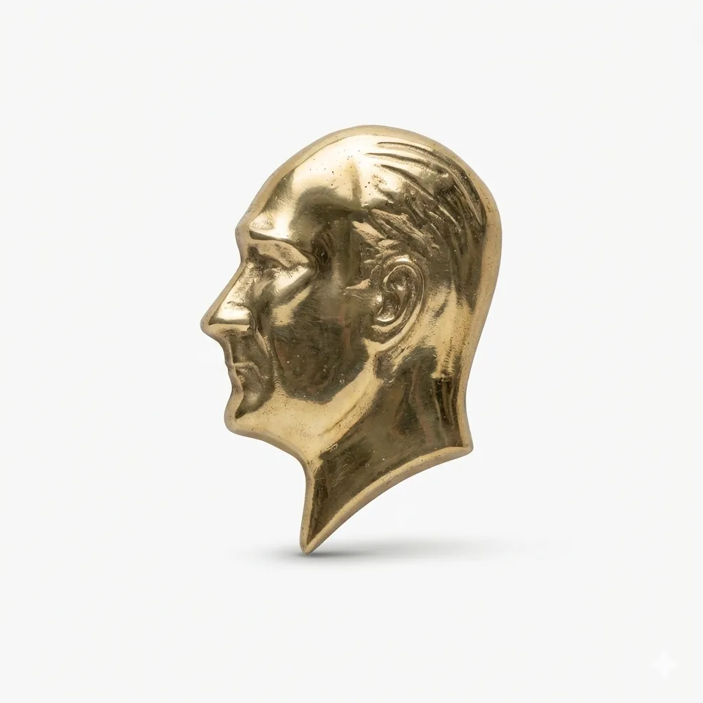 Kalender Döküm Pirinç Döküm Atatürk Silueti 14.5Cm Detay 2