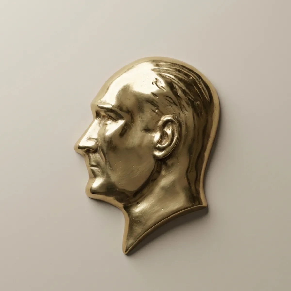 Kalender Döküm Pirinç Döküm Atatürk Silueti 14.5Cm Detay 4