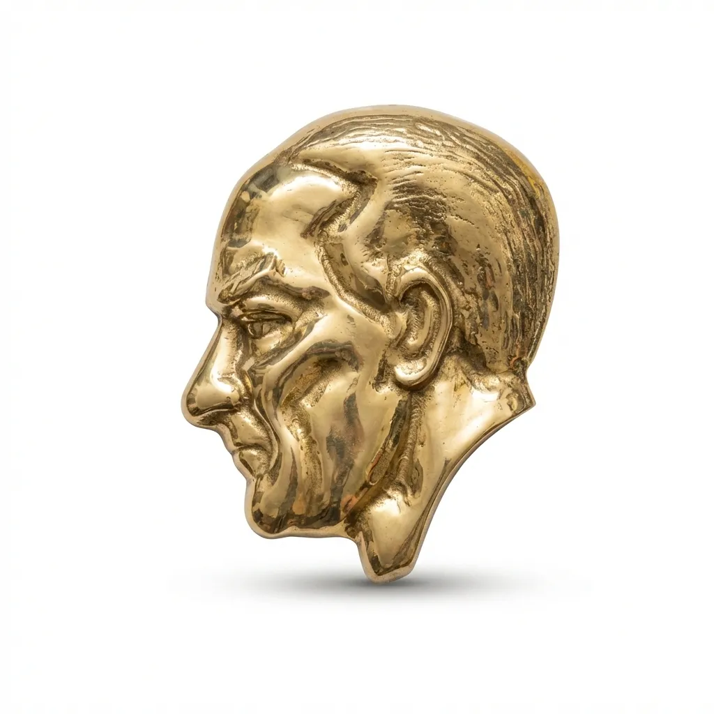Kalender Döküm Pirinç Döküm Atatürk Silueti 21.5Cm Detay 2