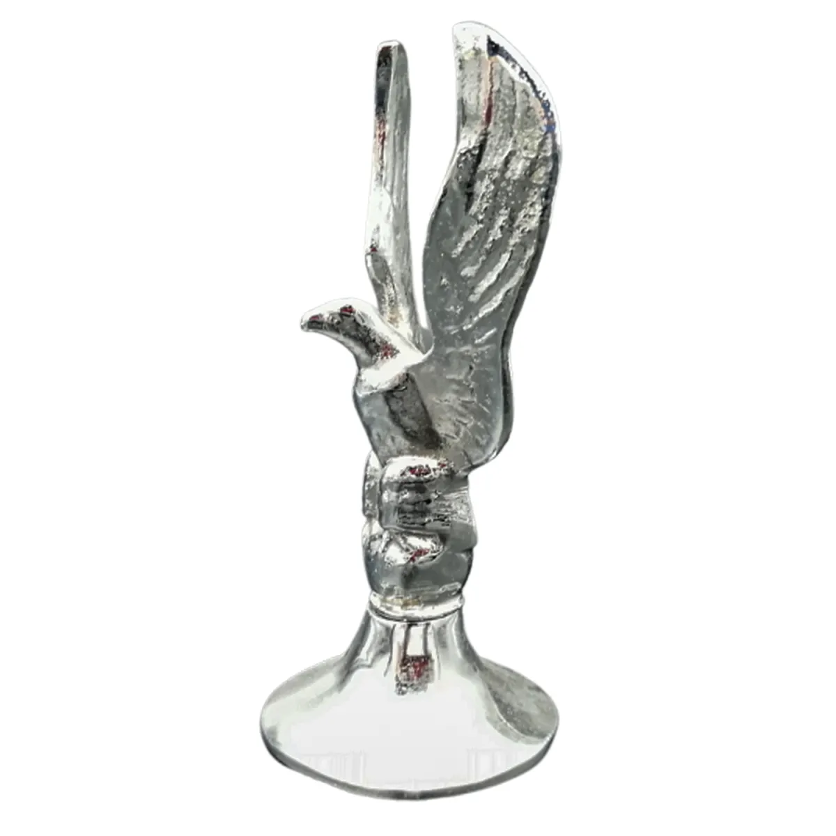 Kalender Döküm Pirinç Döküm Kartal Krom Kaplama Dik Kanatlı Dekoratif Biblo 12Cm Detay 2