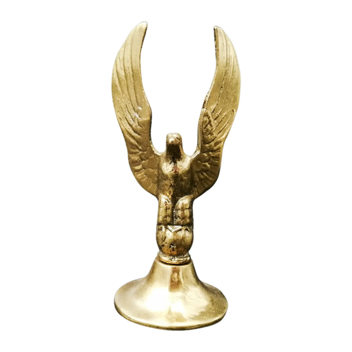 Kalender Döküm Pirinç Döküm Kartal Sarı Dik Kanatlı Dekoratif Biblo 12Cm Detay 10