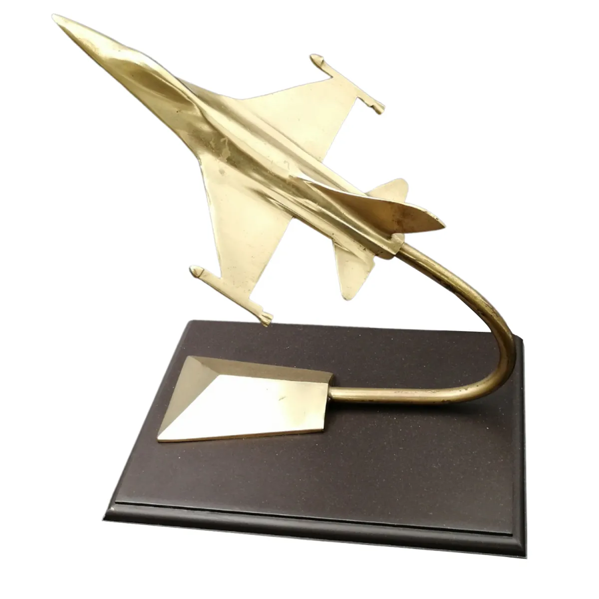 Kalender Döküm Pirinç Döküm Masa Üstü Kaideli F16 Jet 22.5Cm Detay 1
