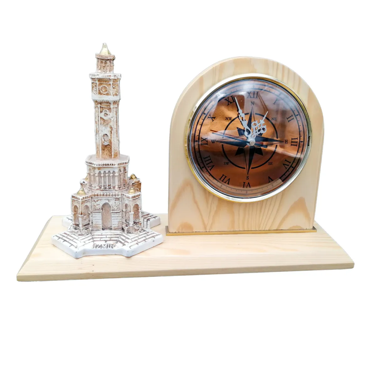 Kalender Döküm Pirinç Döküm Masif İzmir Saat Kulesi 32Cm Detay 4