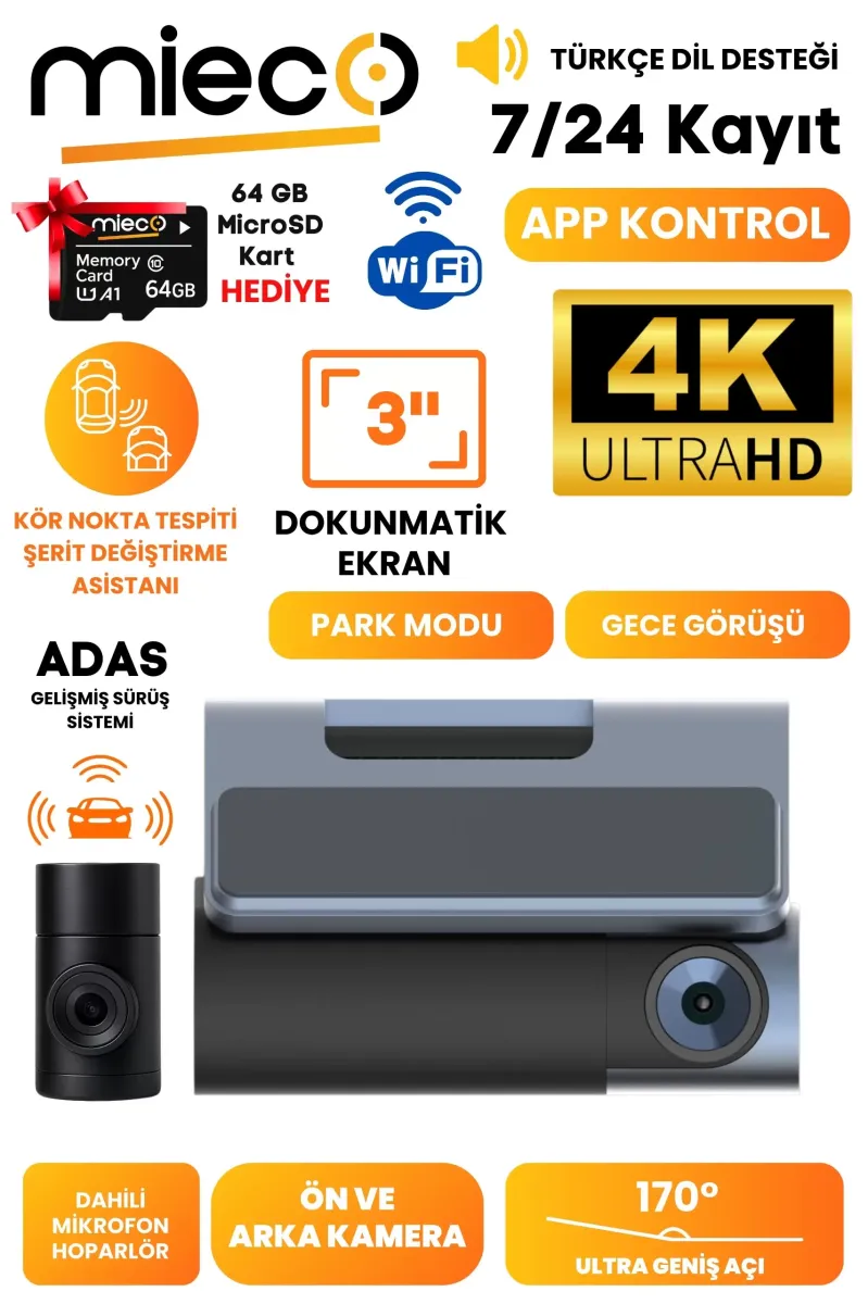 Mieco X8 Araç Kamerası
