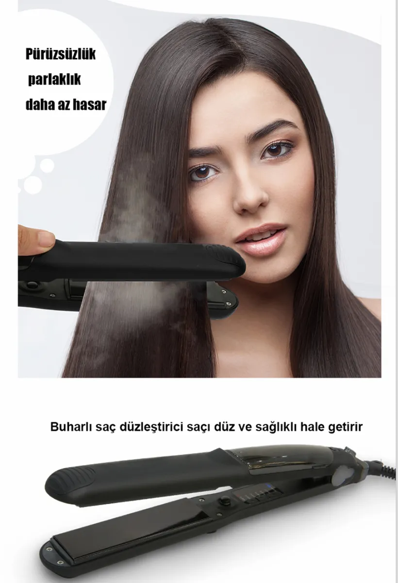 Lydsto Beauty Steam Style Hair Buharlı Saç Düzleştirici ve Şekillendirici (Black) Detay 1