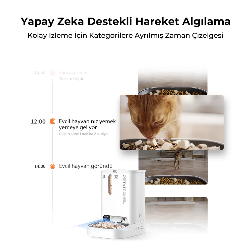 Petkit Yumshare Kameralı Çift Hazneli Akıllı Mama Kabı Detay 9