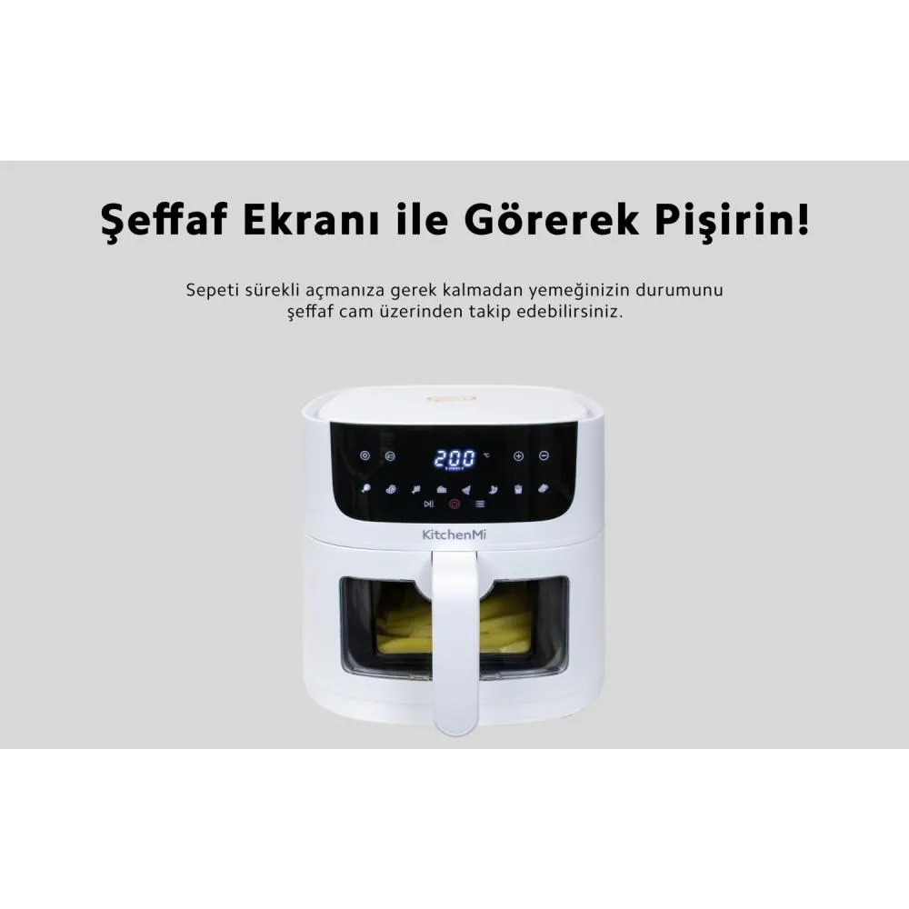 Xiaomi Kitchenmi Air Fryer 6L Fritöz Beyaz Detay 4