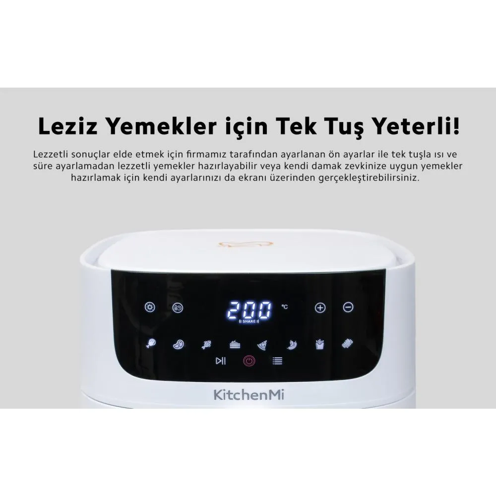 Xiaomi Kitchenmi Air Fryer 6L Fritöz Beyaz Detay 5
